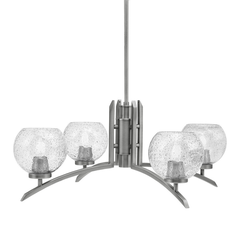 Toltec Lighting - 3704-GP-4102 - Four Light Chandelier - Kurve - Graphite