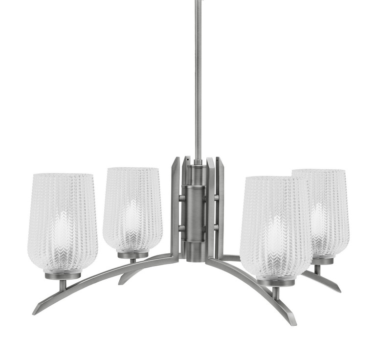 Toltec Lighting - 3704-GP-4250 - Four Light Chandelier - Kurve - Graphite