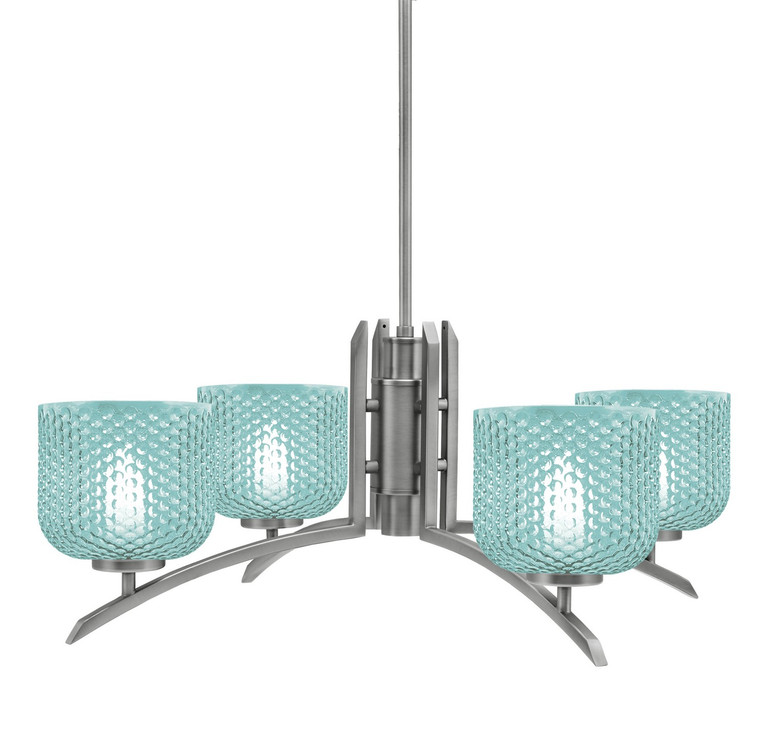 Toltec Lighting - 3704-GP-4615 - Four Light Chandelier - Kurve - Graphite