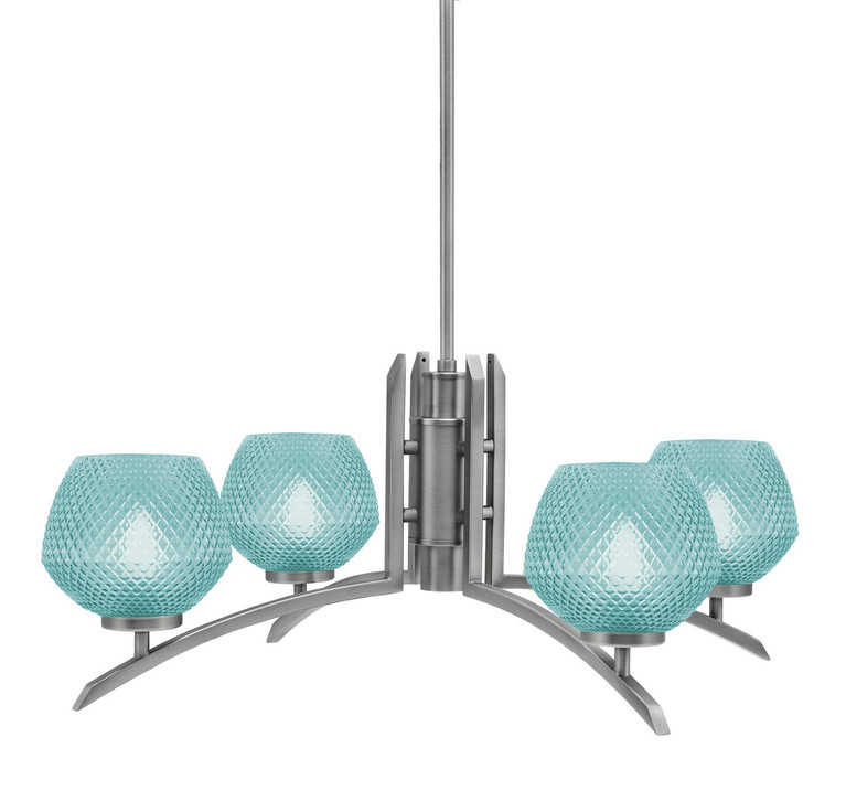 Toltec Lighting - 3704-GP-4625 - Four Light Chandelier - Kurve - Graphite