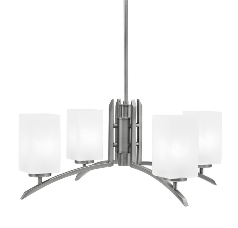 Toltec Lighting - 3704-GP-541 - Four Light Chandelier - Kurve - Graphite