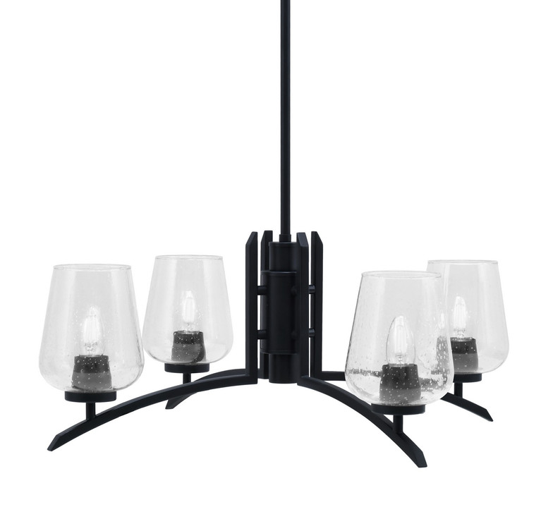 Toltec Lighting - 3704-MB-210 - Four Light Chandelier - Kurve - Matte Black
