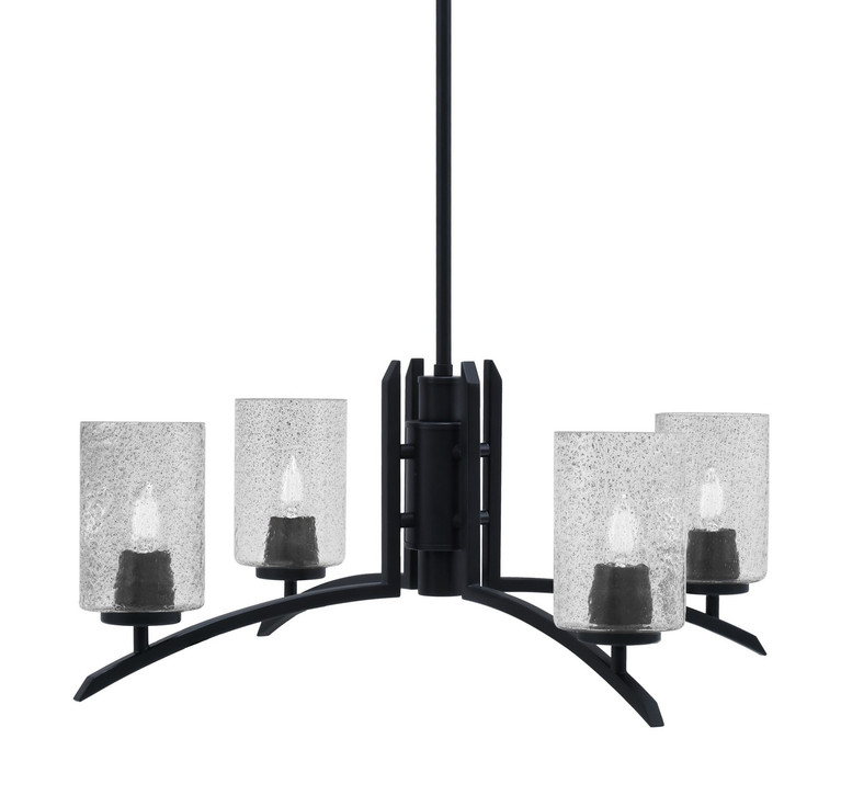 Toltec Lighting - 3704-MB-3002 - Four Light Chandelier - Kurve - Matte Black