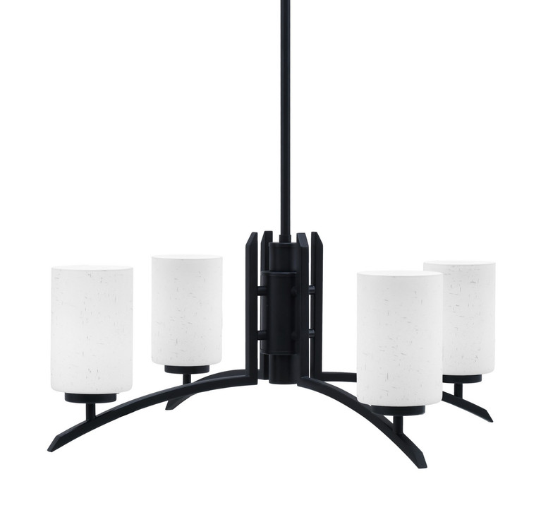 Toltec Lighting - 3704-MB-310 - Four Light Chandelier - Kurve - Matte Black
