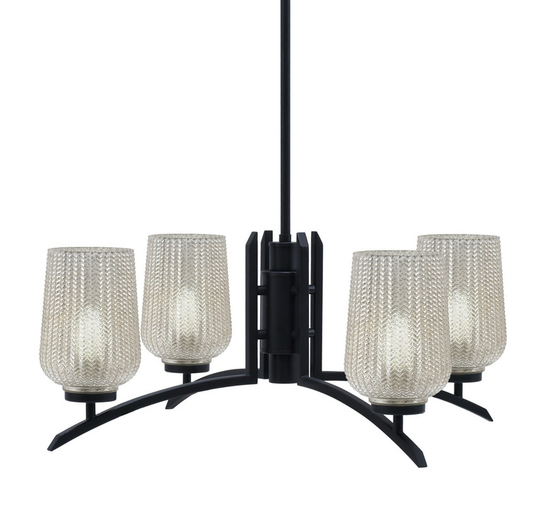 Toltec Lighting - 3704-MB-4253 - Four Light Chandelier - Kurve - Matte Black