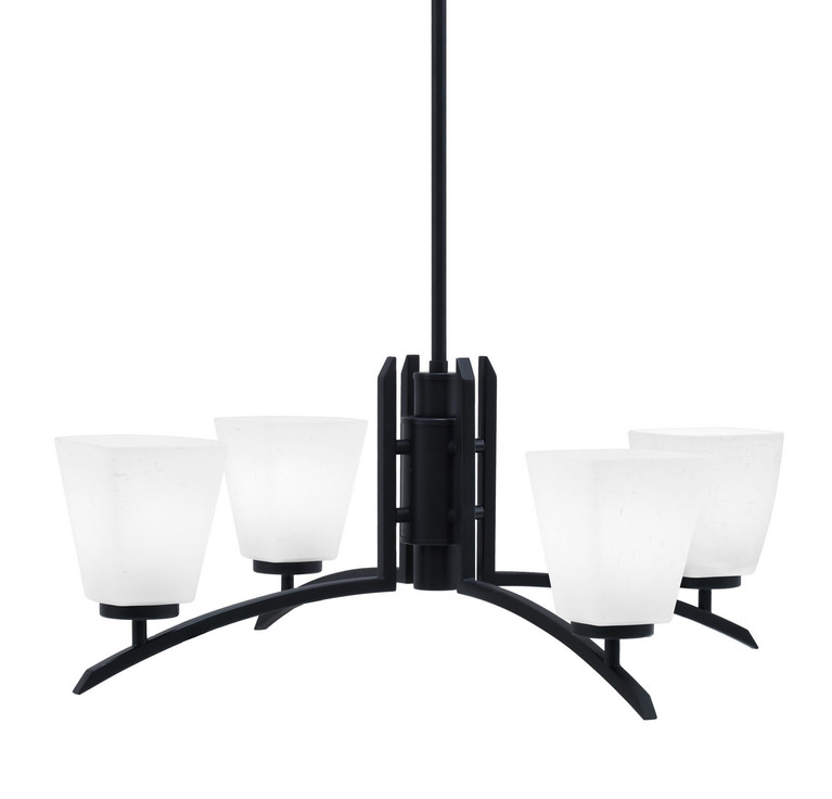 Toltec Lighting - 3704-MB-460 - Four Light Chandelier - Kurve - Matte Black