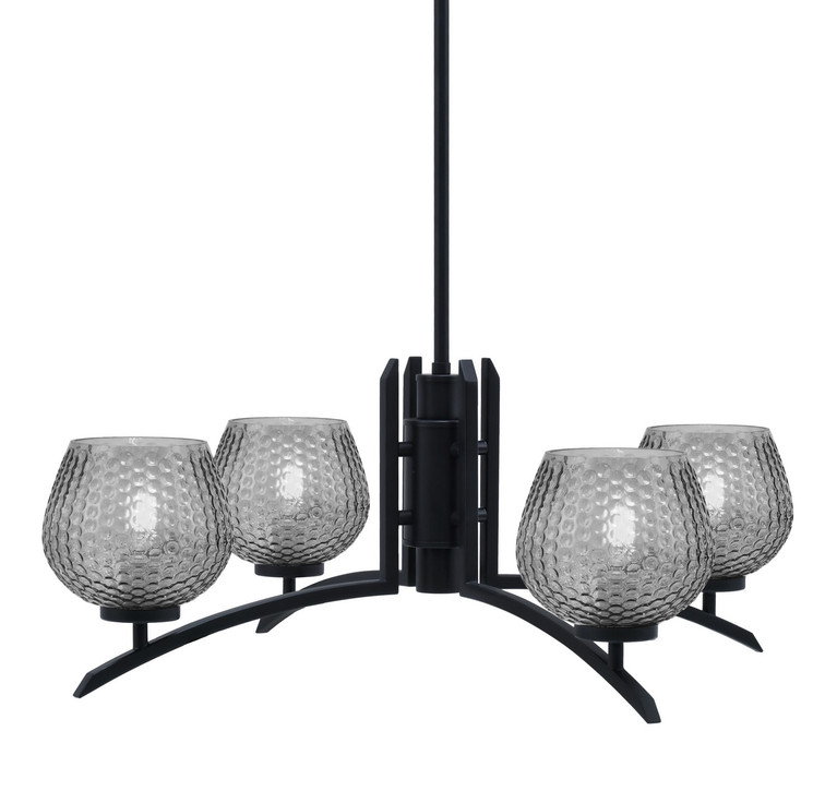 Toltec Lighting - 3704-MB-4602 - Four Light Chandelier - Kurve - Matte Black