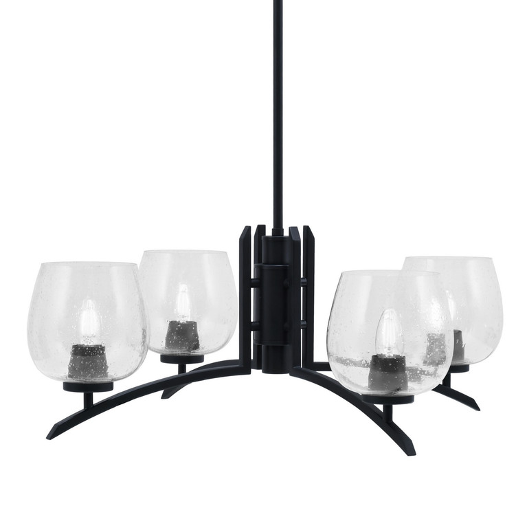 Toltec Lighting - 3704-MB-4810 - Four Light Chandelier - Kurve - Matte Black