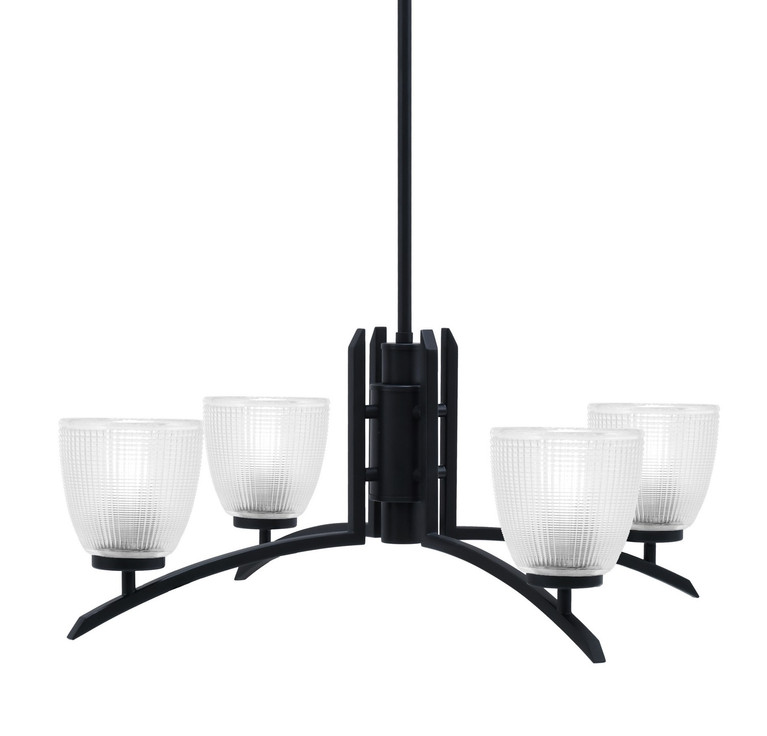 Toltec Lighting - 3704-MB-500 - Four Light Chandelier - Kurve - Matte Black