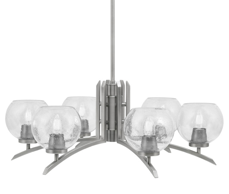 Toltec Lighting - 3706-GP-4100 - Six Light Chandelier - Kurve - Graphite