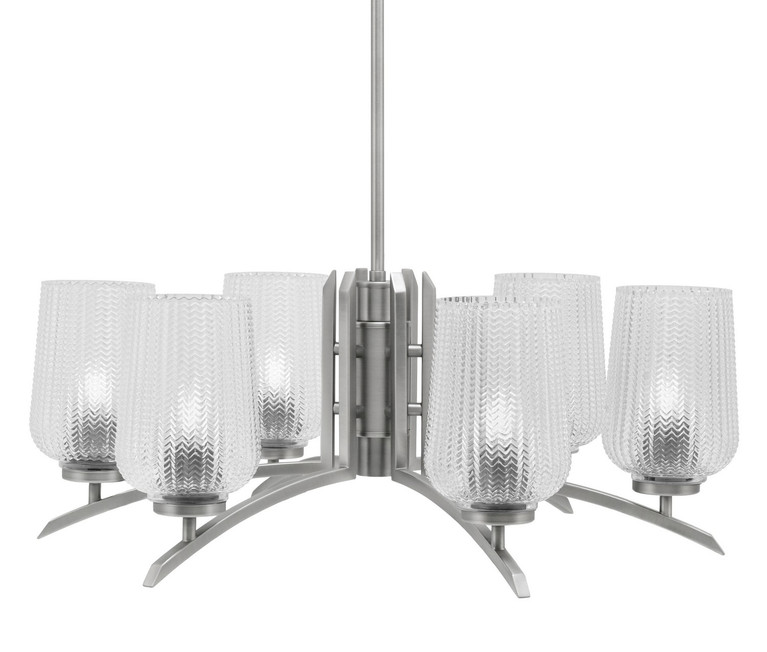 Toltec Lighting - 3706-GP-4250 - Six Light Chandelier - Kurve - Graphite