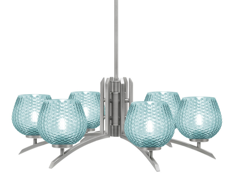 Toltec Lighting - 3706-GP-4605 - Six Light Chandelier - Kurve - Graphite