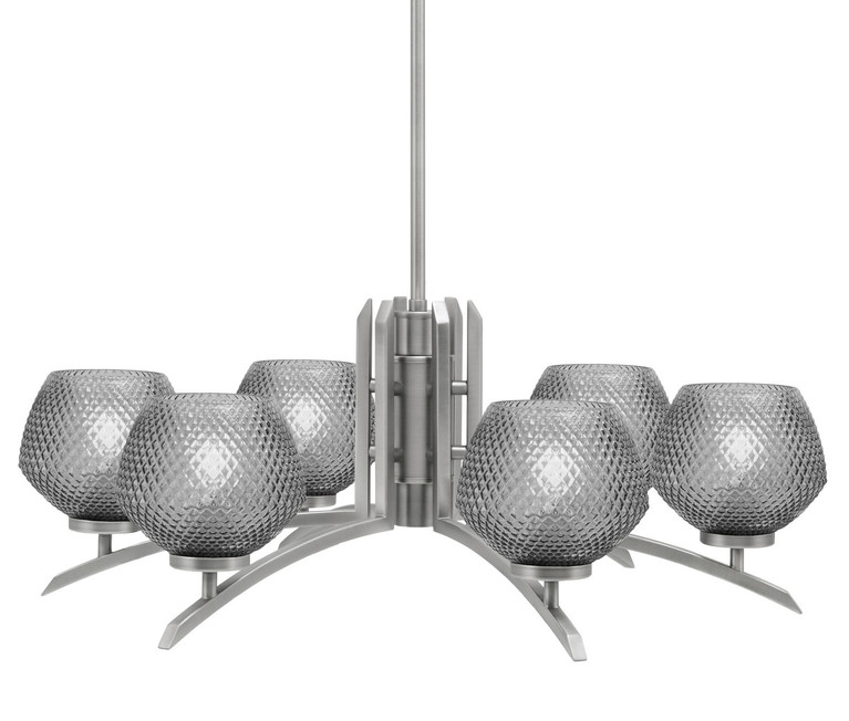 Toltec Lighting - 3706-GP-4622 - Six Light Chandelier - Kurve - Graphite