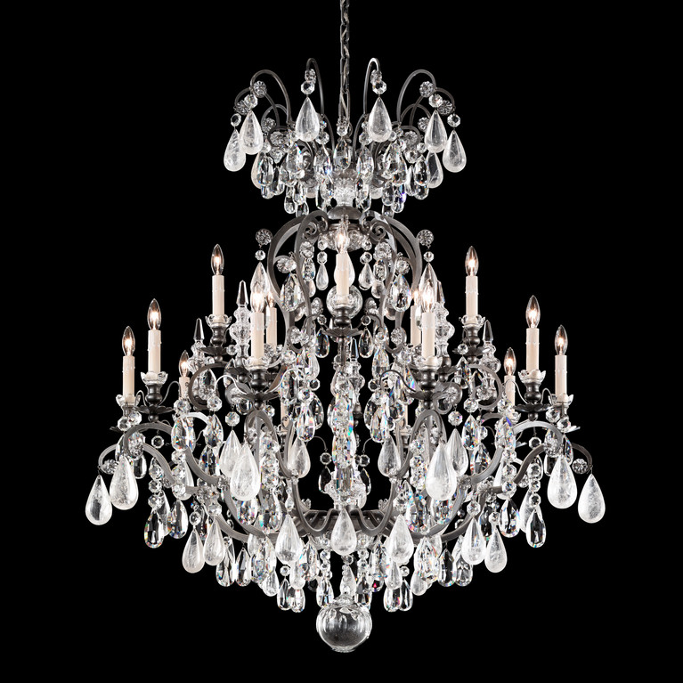 Schonbek - 3573-51OS - 16 Light Chandelier - Renaissance Rock Crystal - Black