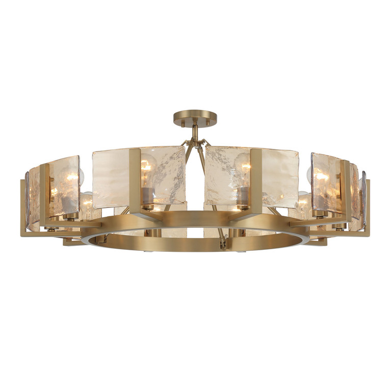 Golden - 3164-10SF BCB-AWG - Ten Light Semi-Flush Mount - Aenon - Brushed Champagne Brass
