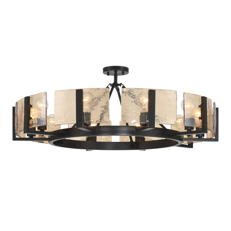 Golden - 3164-10SF BLK-AWG - Ten Light Semi-Flush Mount - Aenon - Matte Black