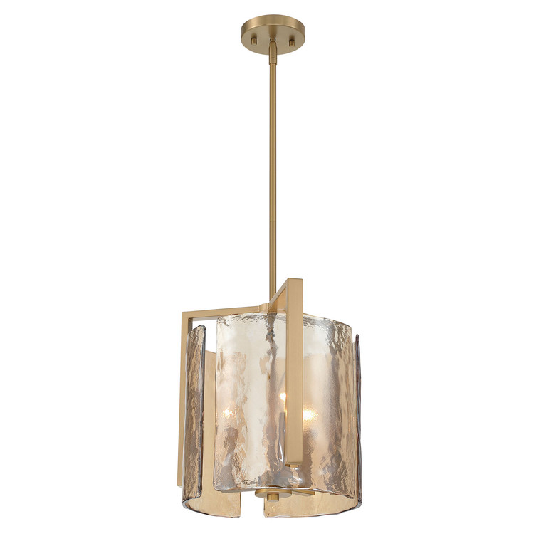 Golden - 3164-3P BCB-AWG - Three Light Pendant - Aenon - Brushed Champagne Brass