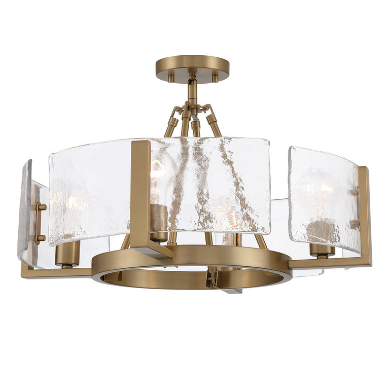 Golden - 3164-4SF BCB-HWG - Four Light Semi-Flush Mount - Aenon - Brushed Champagne Brass