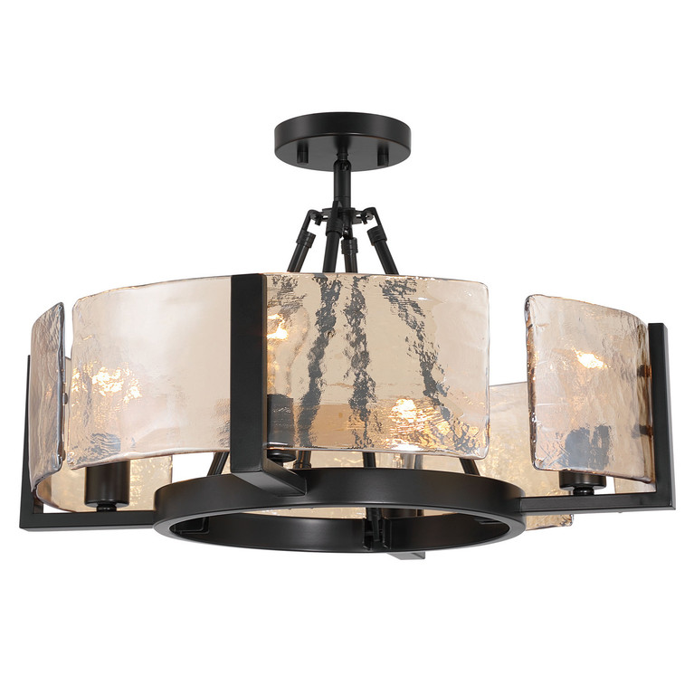 Golden - 3164-4SF BLK-AWG - Four Light Semi-Flush Mount - Aenon - Matte Black