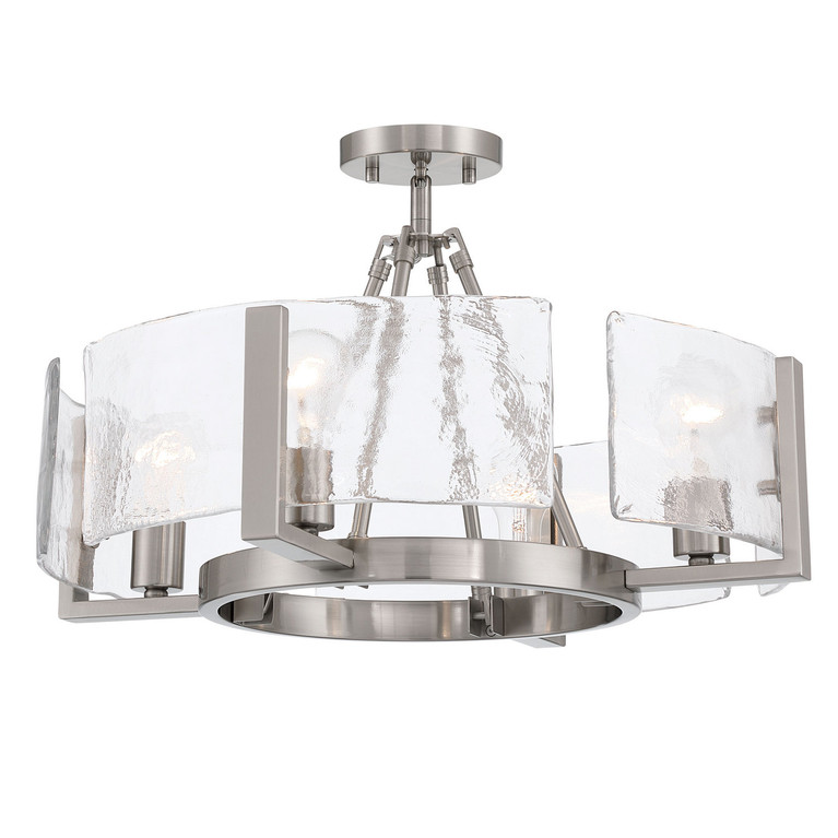 Golden - 3164-4SF PW-HWG - Four Light Semi-Flush Mount - Aenon - Pewter