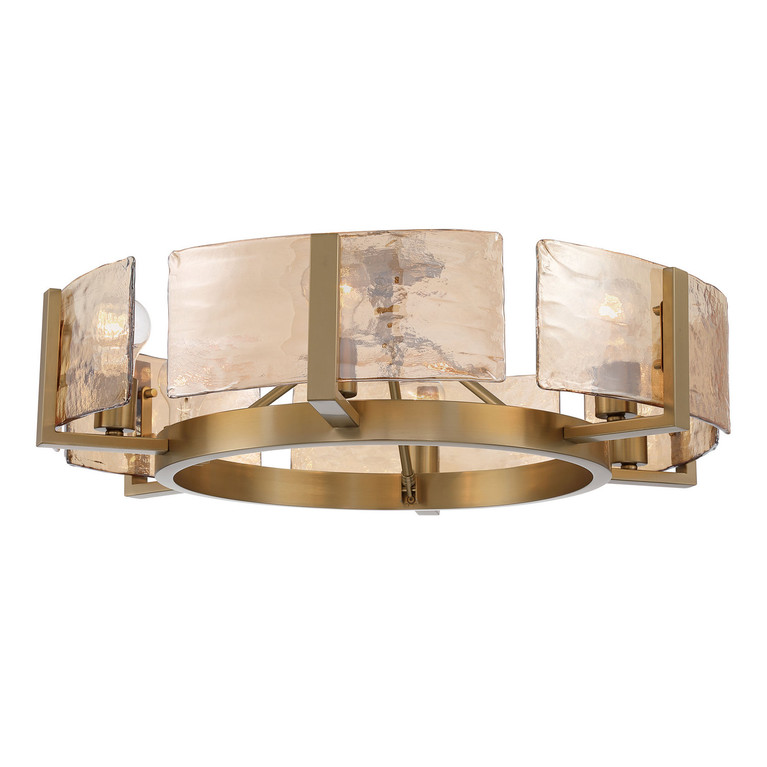 Golden - 3164-6SF BCB-AWG - Six Light Semi-Flush Mount - Aenon - Brushed Champagne Brass