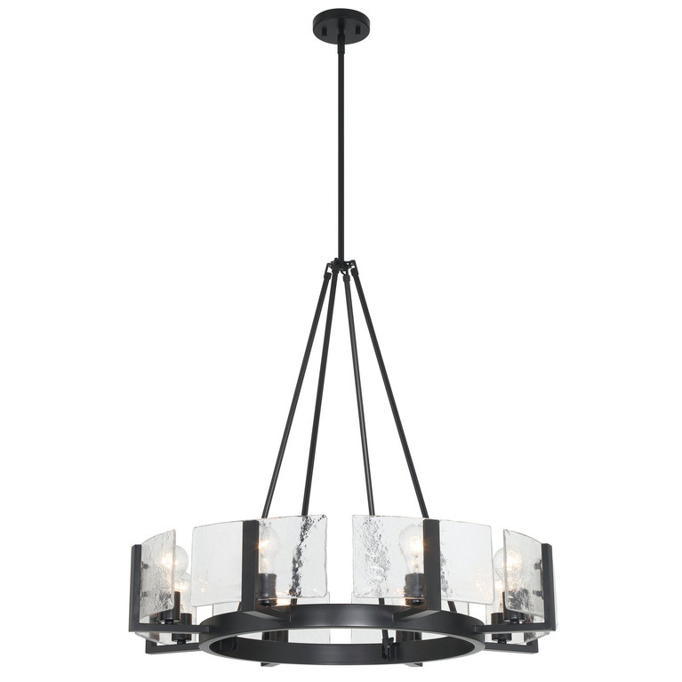 Golden - 3164-8 BLK-HWG - Eight Light Chandelier - Aenon - Matte Black