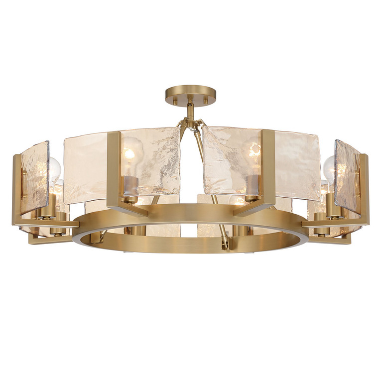 Golden - 3164-8SF BCB-AWG - Eight Light Semi-Flush Mount - Aenon - Brushed Champagne Brass