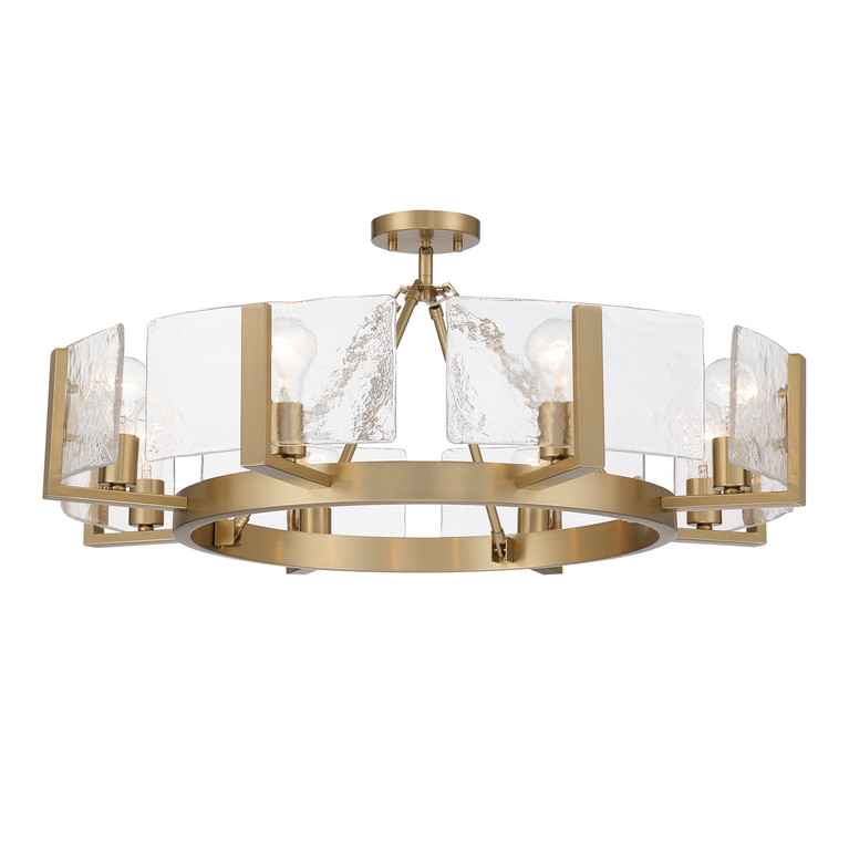 Golden - 3164-8SF BCB-HWG - Eight Light Semi-Flush Mount - Aenon - Brushed Champagne Brass