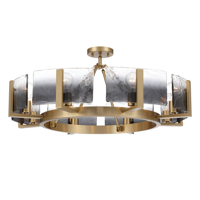 Golden - 3164-8SF BCB-SWG - Eight Light Semi-Flush Mount - Aenon - Brushed Champagne Brass