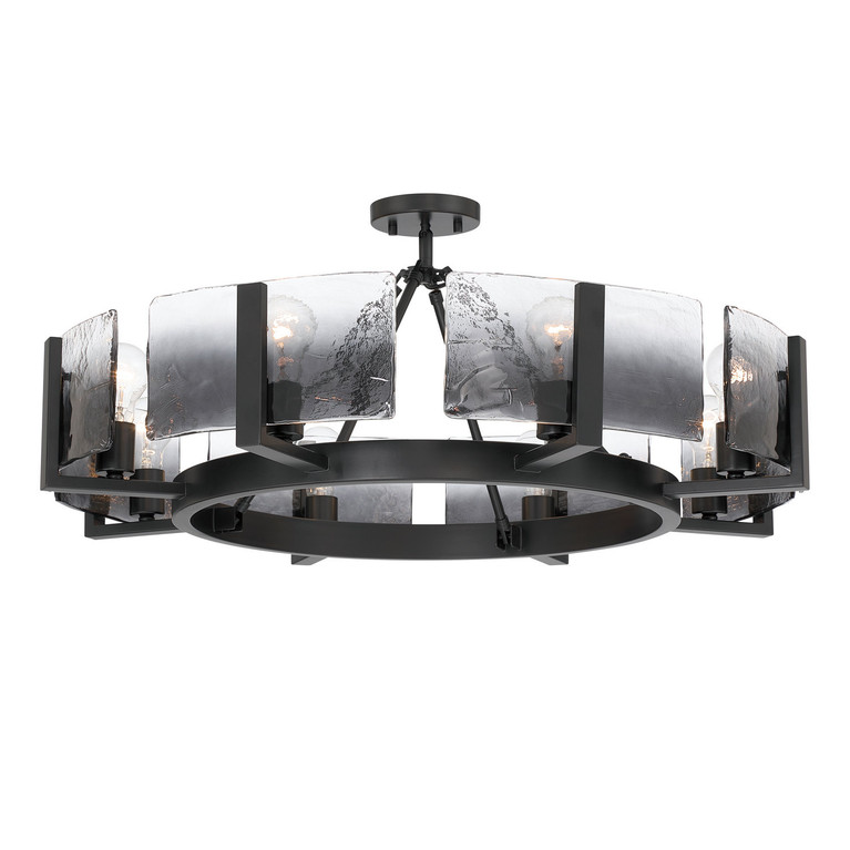 Golden - 3164-8SF BLK-SWG - Eight Light Semi-Flush Mount - Aenon - Matte Black