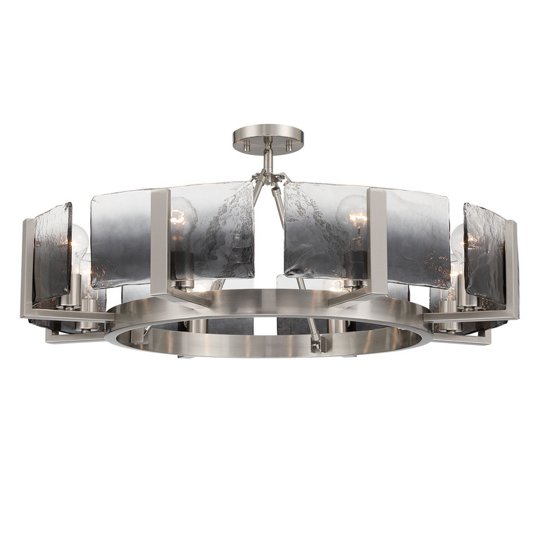 Golden - 3164-8SF PW-SWG - Eight Light Semi-Flush Mount - Aenon - Pewter