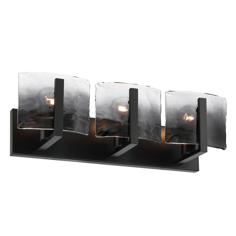 Golden - 3164-BA3 BLK-SWG - Three Light Vanity - Aenon - Matte Black