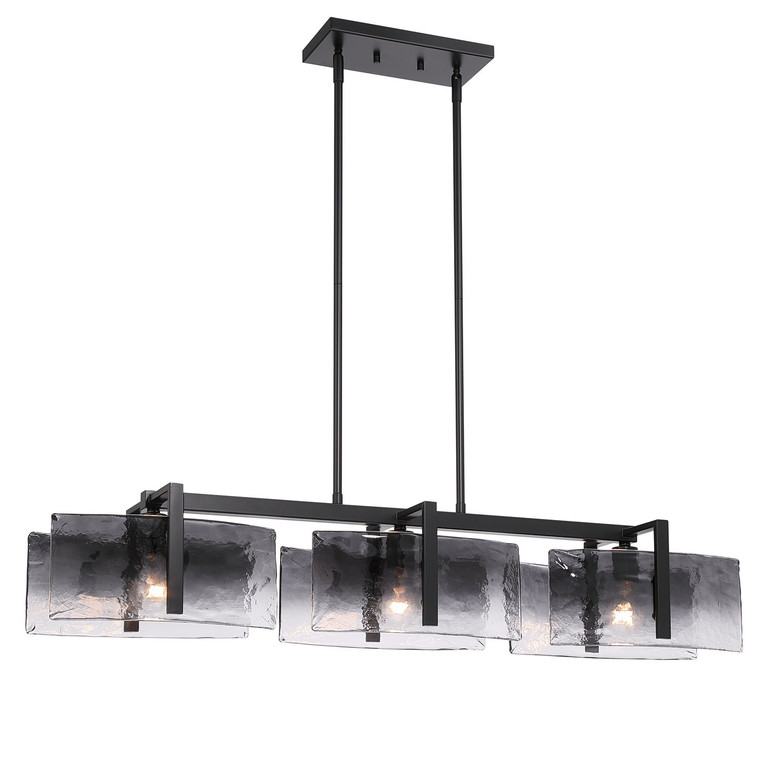 Golden - 3164-LP BLK-SWG - Three Light Island Pendant - Aenon - Matte Black