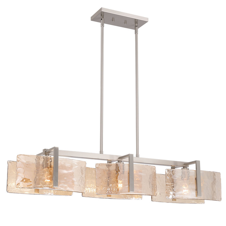 Golden - 3164-LP PW-AWG - Three Light Island Pendant - Aenon - Pewter