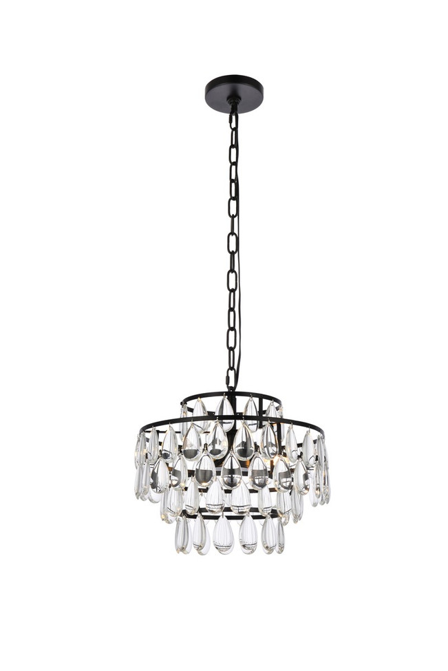 Elegant Lighting - 1102D14BK - Three Light Pendant - Mila - black