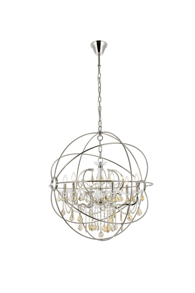 Elegant Lighting - 1130D32PN-GT/RC - Six Light Chandelier - Geneva - Polished nickel