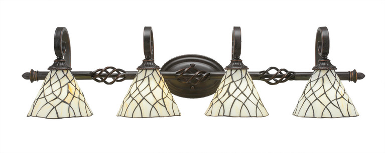 Toltec Lighting - 164-DG-9115 - Four Light Bath Bar - Eleganté - Dark Granite