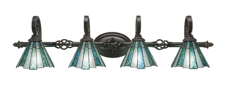 Toltec Lighting - 164-DG-9325 - Four Light Bath Bar - Eleganté - Dark Granite