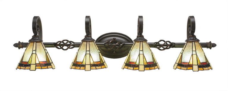 Toltec Lighting - 164-DG-9345 - Four Light Bath Bar - Eleganté - Dark Granite