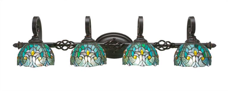 Toltec Lighting - 164-DG-9925 - Four Light Bath Bar - Eleganté - Dark Granite