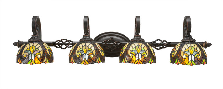 Toltec Lighting - 164-DG-9945 - Four Light Bath Bar - Eleganté - Dark Granite