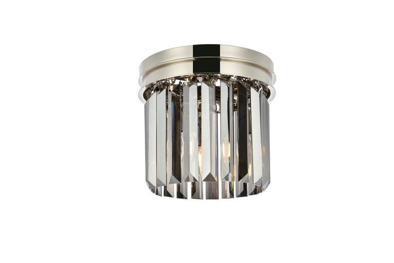 Elegant Lighting - 1238F12PN-SS/RC - Three Light Flush Mount - Sydney - Polished nickel