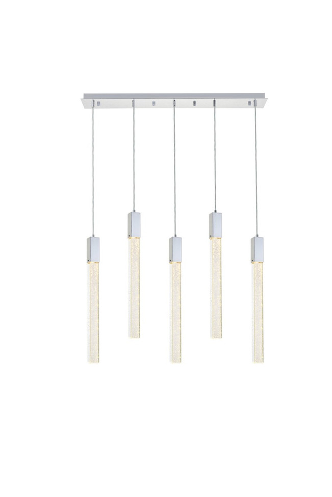 Elegant Lighting - 2066S36C - Five Light Pendant - Weston - chrome