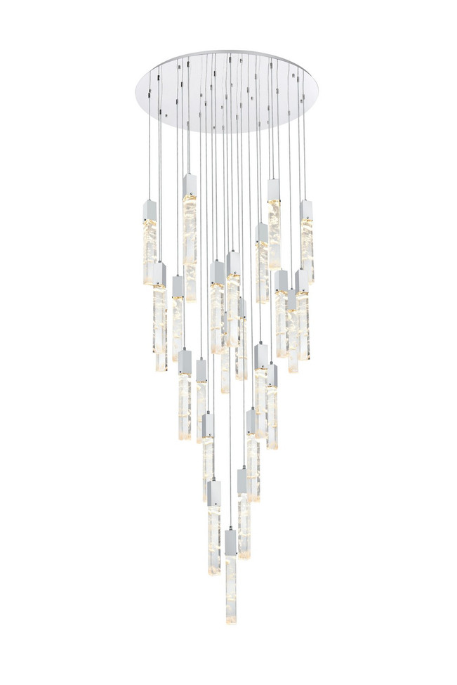 Elegant Lighting - 2089G42C - 25 Light Chandelier - Aurora - Chrome and Clear