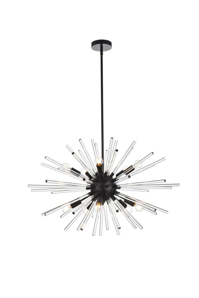 Elegant Lighting - 2502D36BK - Ten Light Pendant - Sienna - black