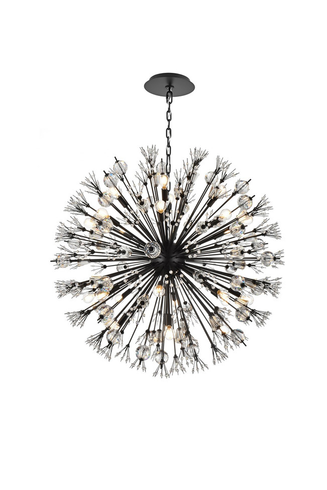 Elegant Lighting - 2550D38BK - 24 Light Pendant - Vera - black