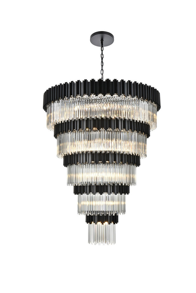 Elegant Lighting - 3400GR59BK - 43 Light Chandelier - Willow - Black and Clear