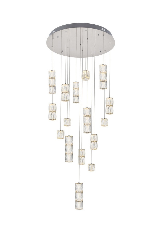 Elegant Lighting - 3500D28C - LED Pendant - Polaris - Chrome