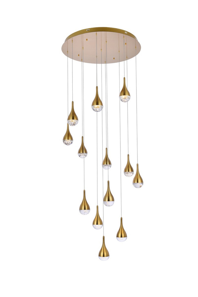 Elegant Lighting - 3813D30SG - LED Chandelier - Amherst - satin gold