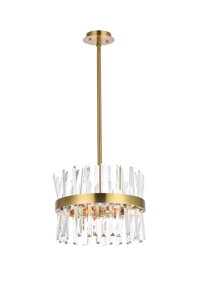 Elegant Lighting - 6200D16SG - Eight Light Pendant - Serephina - satin gold